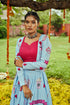 Shubhkala Sky Maslin Cotton Digital Printed With Tessals Pasting Work Navratri Lehenga